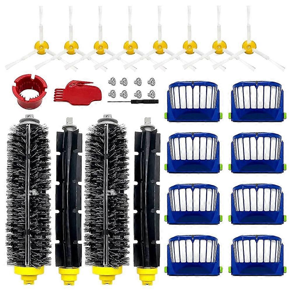 Ersatzteilset Für Irobot Roomba 675, 645, 655, 671 Und 677: Filter, Seitenbürste, Rotierende Bürste Und Reinigungsbürste.