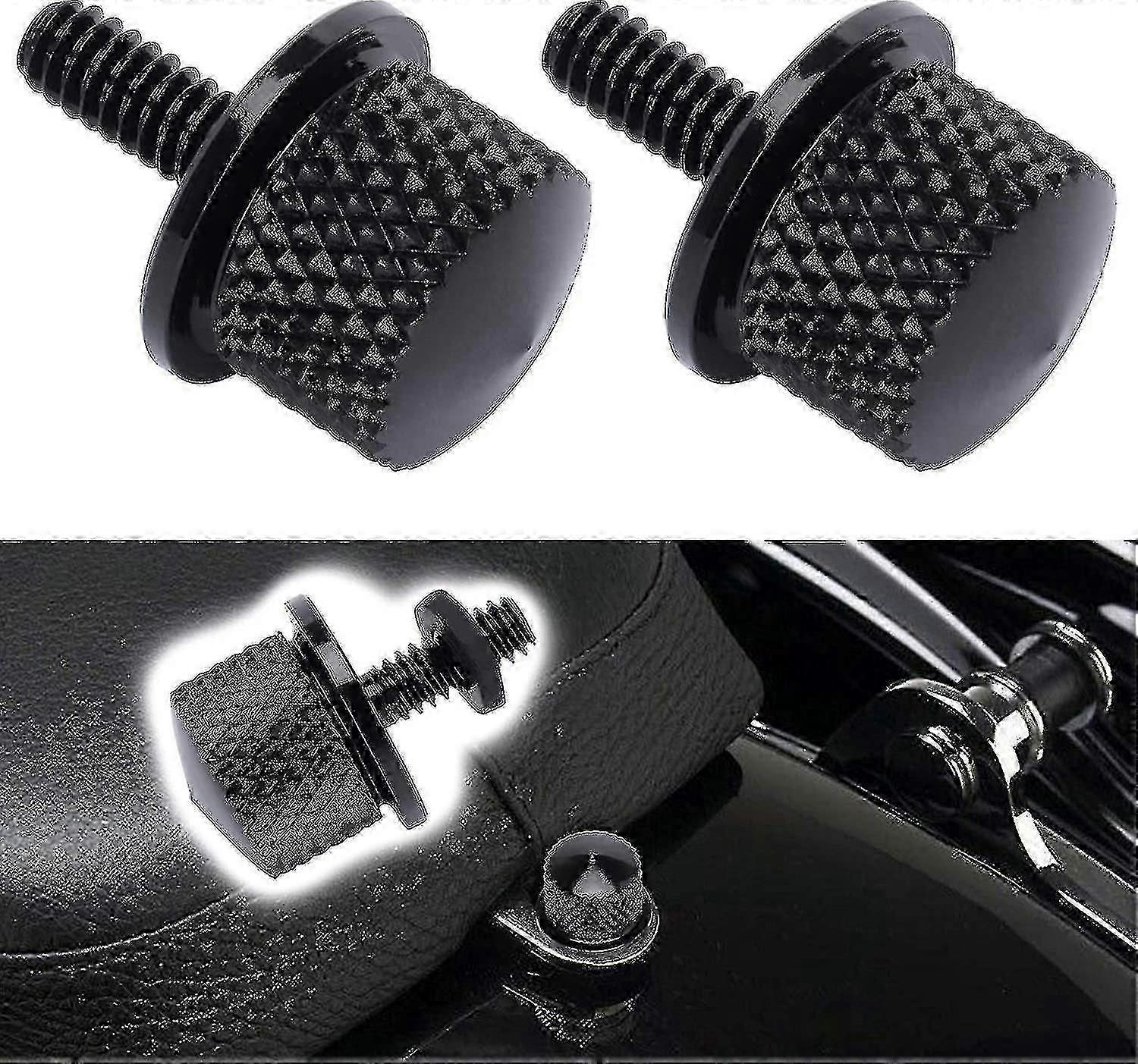 Satz Mit 2 Harley-davidson-sitzschrauben Aus Verchromtem Aluminium, Schwarz, 1/4-zoll-20-gewinde. Jiujiuso