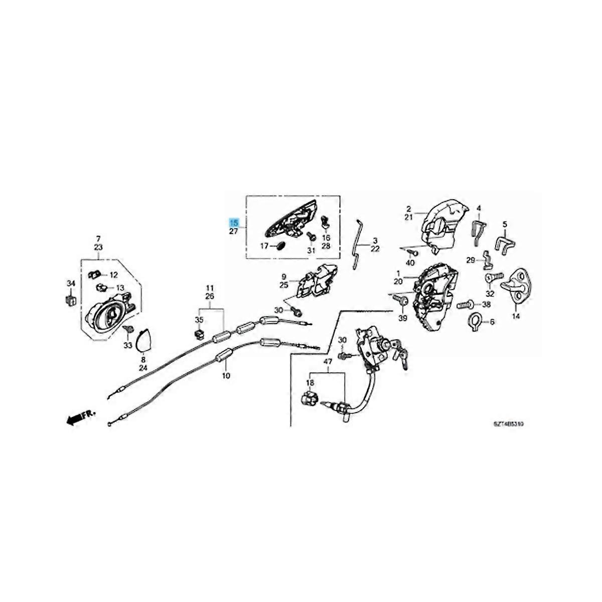 Linke Türaußengriffbaugruppe Ohne Schlüsselloch Für Crz-z Zf1 Zf2 2011–2015 72181--g01zc Lh