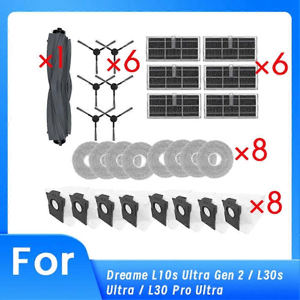 Packung Mit 29 Teilen Für Den Roboterstaubsauger Dreame L10s Ultra Gen 2 / L30s Ultra / L30 Pro Ultra: Hauptbürste, Filter Und Staubbeutel.