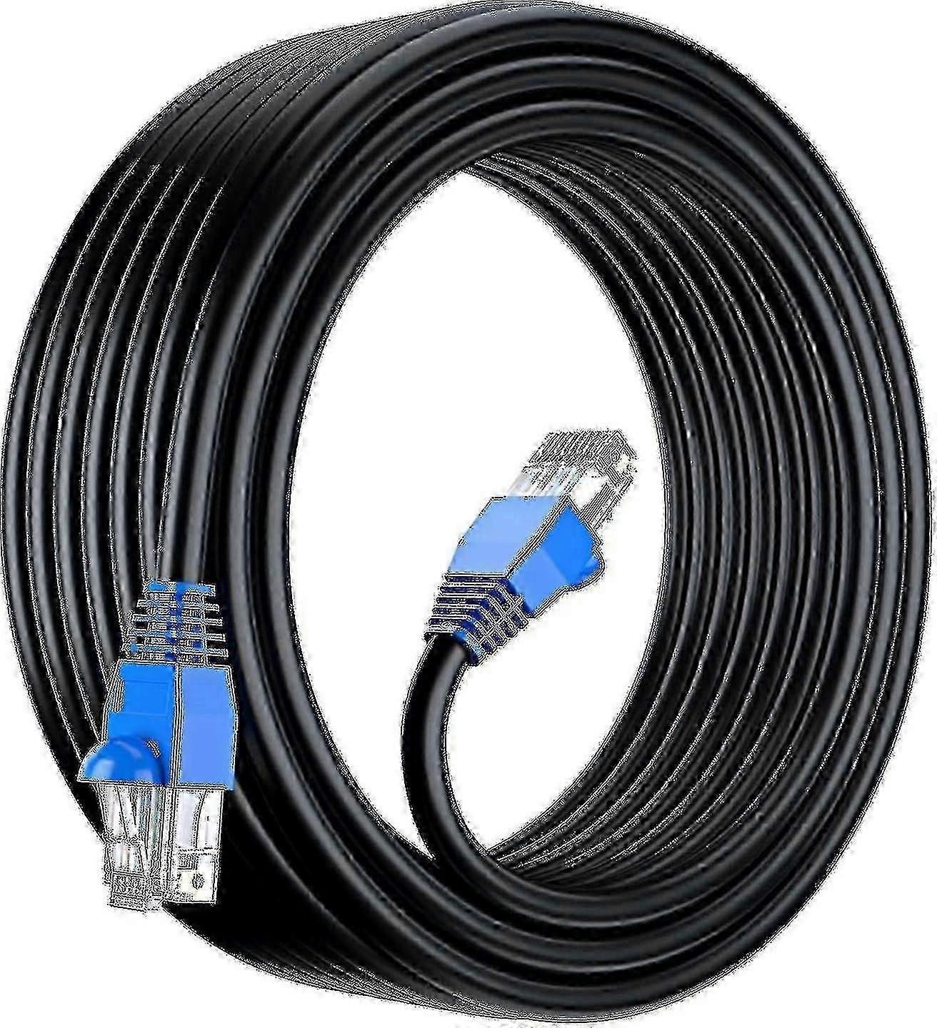 Wasserdichtes, Direkt Vergrabenes Cat6-ethernet-netzwerkkabel Für Den Außenbereich (50 M) – Utp – Cca – 550 Mhz – Schwarz – 50 Meter
