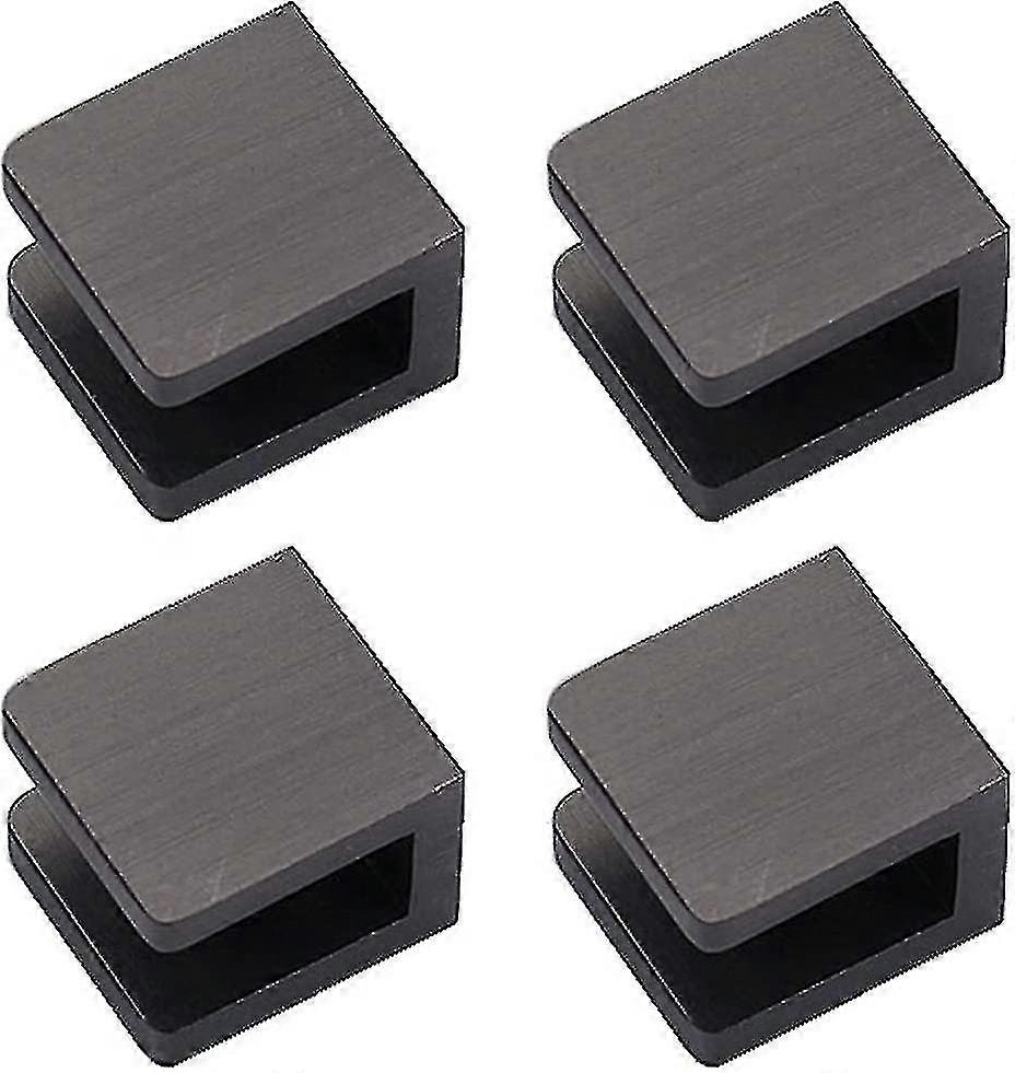 4 Glasklemmen, Keine Bohrlöcher Auf Glasregalhalterung, Clip-halterung (für 8 Mm–10 Mm Glas, Schwarz)