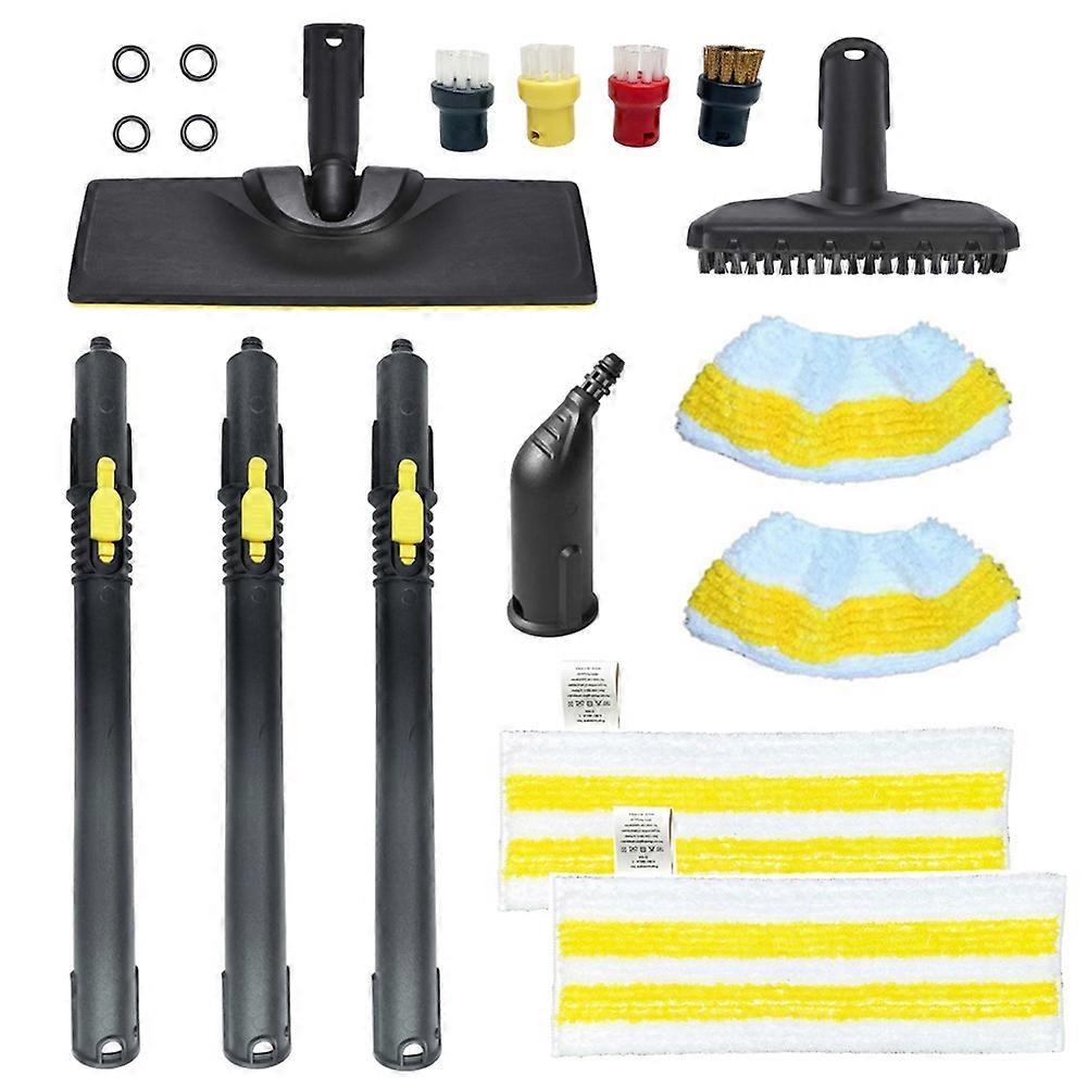 Set Aus Runden Dampfbürsten, Verlängerungen Und Pads Für Die Dampfreiniger Kärcher Sc1, Sc2, Sc3, Sc4, Sc5 Und Sg4 (zubehör B)