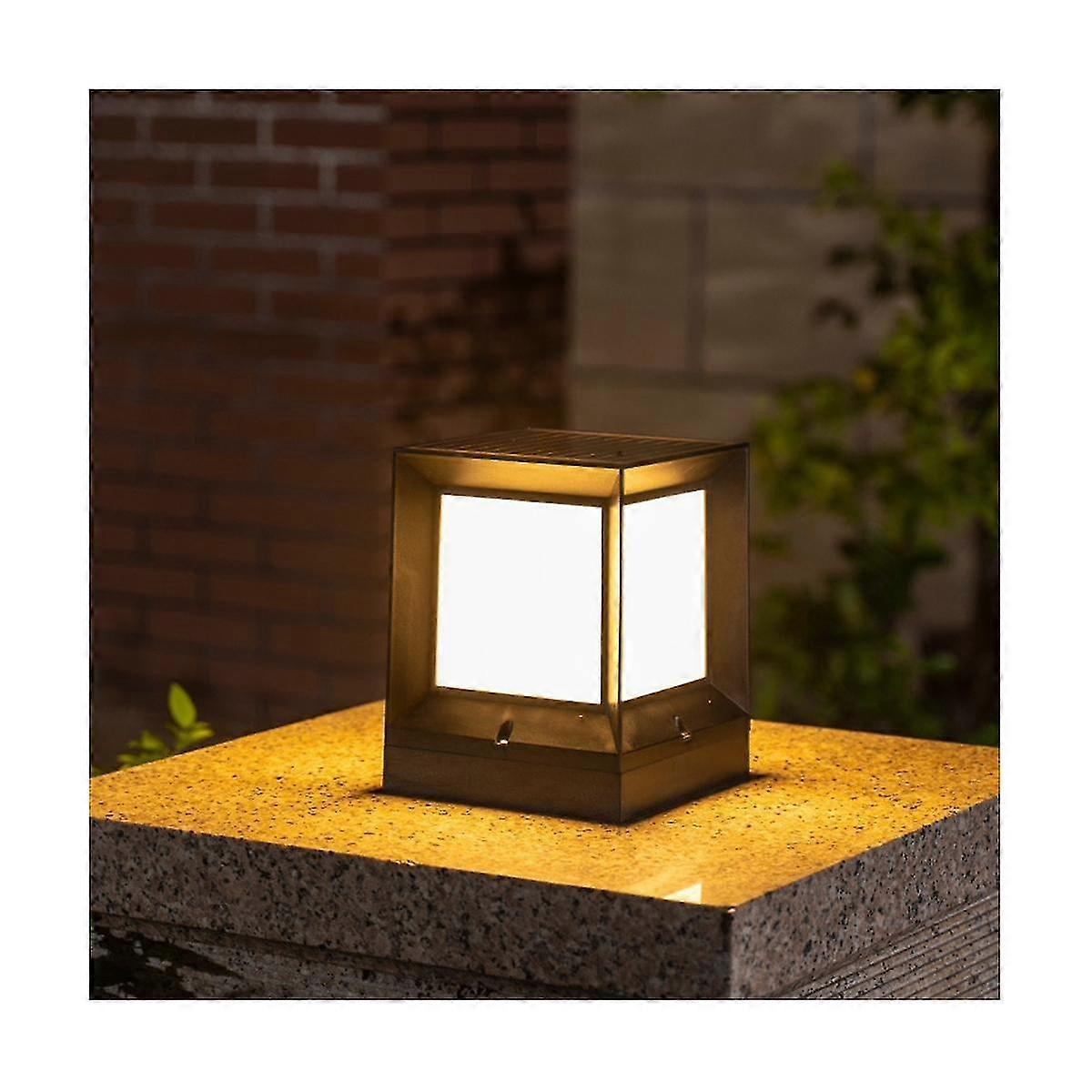 Led Solar Säule Leuchtturm Solarbetriebene Säule Lampe Im Freien Wasserdichte Wandleuchte Für Innenhof La