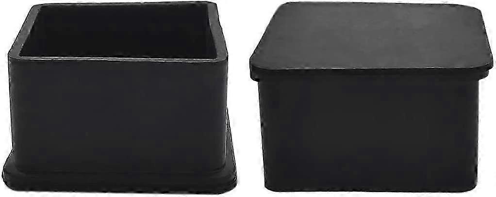 8 Stück Rutschfeste Gummispitzen Für Stühle, Möbel, Tische, 5,0 Cm (2 Zoll), Quadratisch, Schwarz
