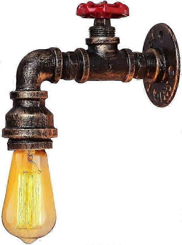 Wasserröhren-wandleuchte, Vintage-industrie-wandleuchte, Röhren-wasserhahn-eisen-finish-wandleuchte