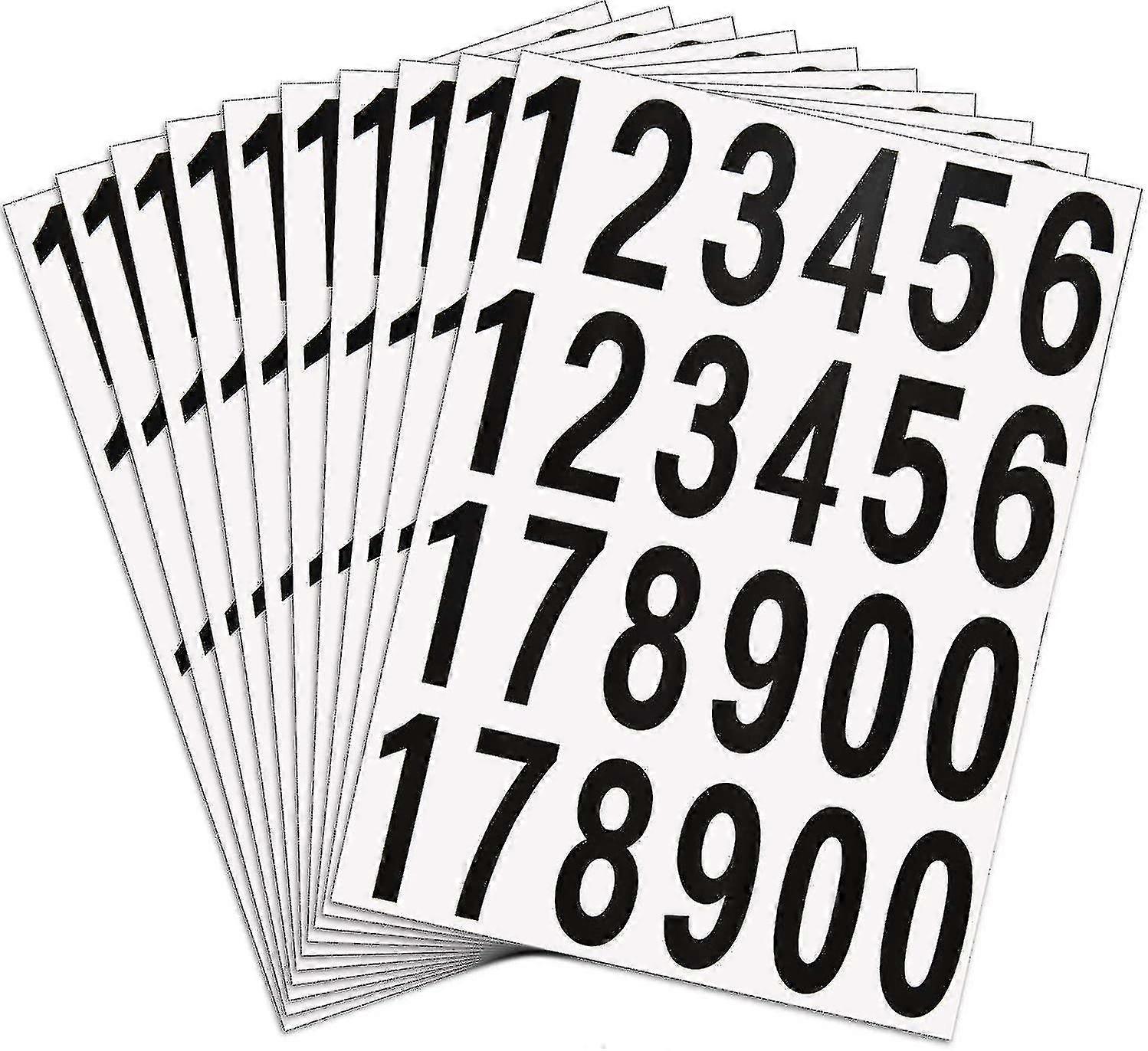 240 Stück 10 Blatt Nummernaufkleber Briefkastennummern Selbstklebende Vinylnummern Für Wohn- Und Briefkastenschilder (2 Zoll, Schwarz Auf Weiß)