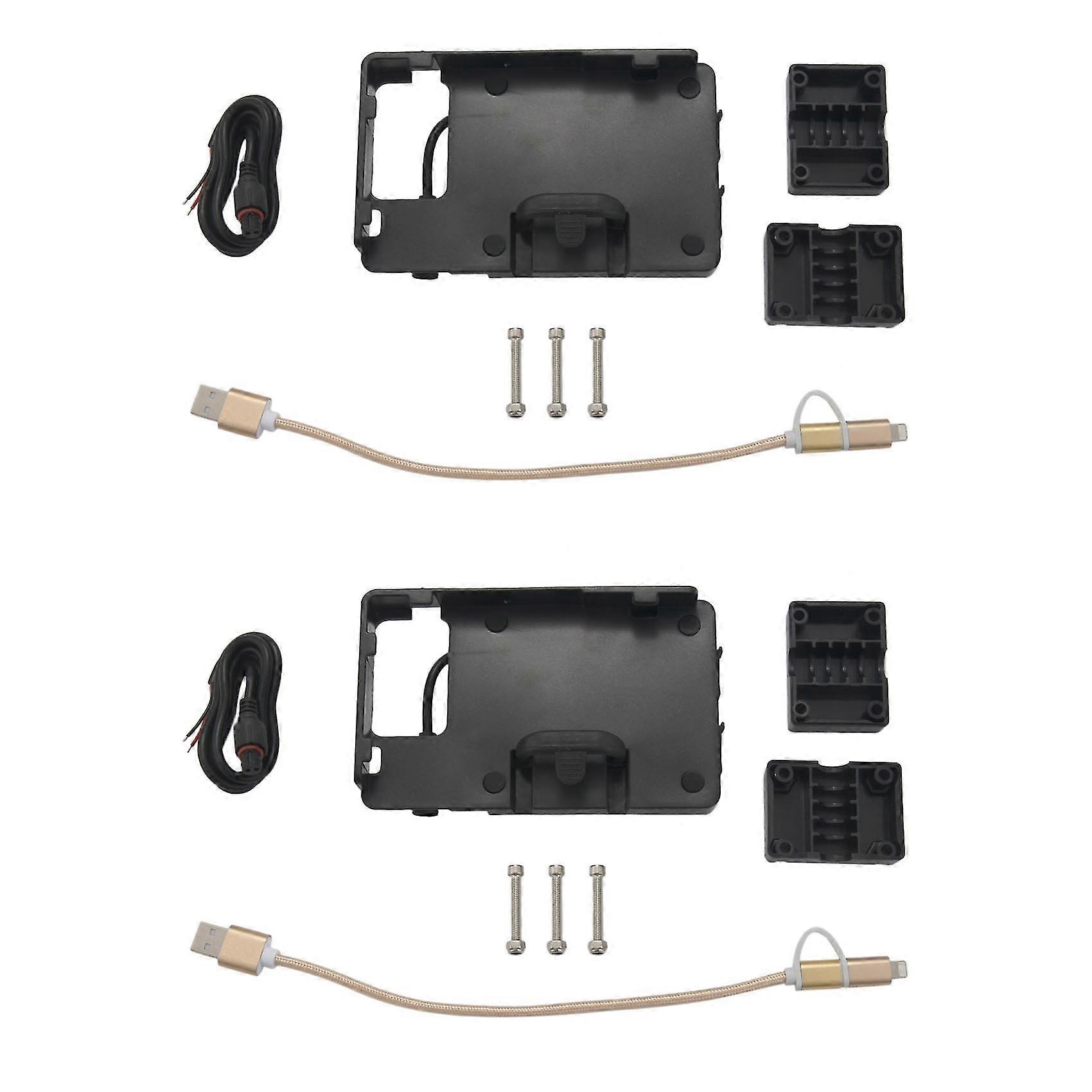 2x Abs Motorrad-navigationshalterung Schwarz Usb-lade-handyhalterung R1200gs F800gs F700