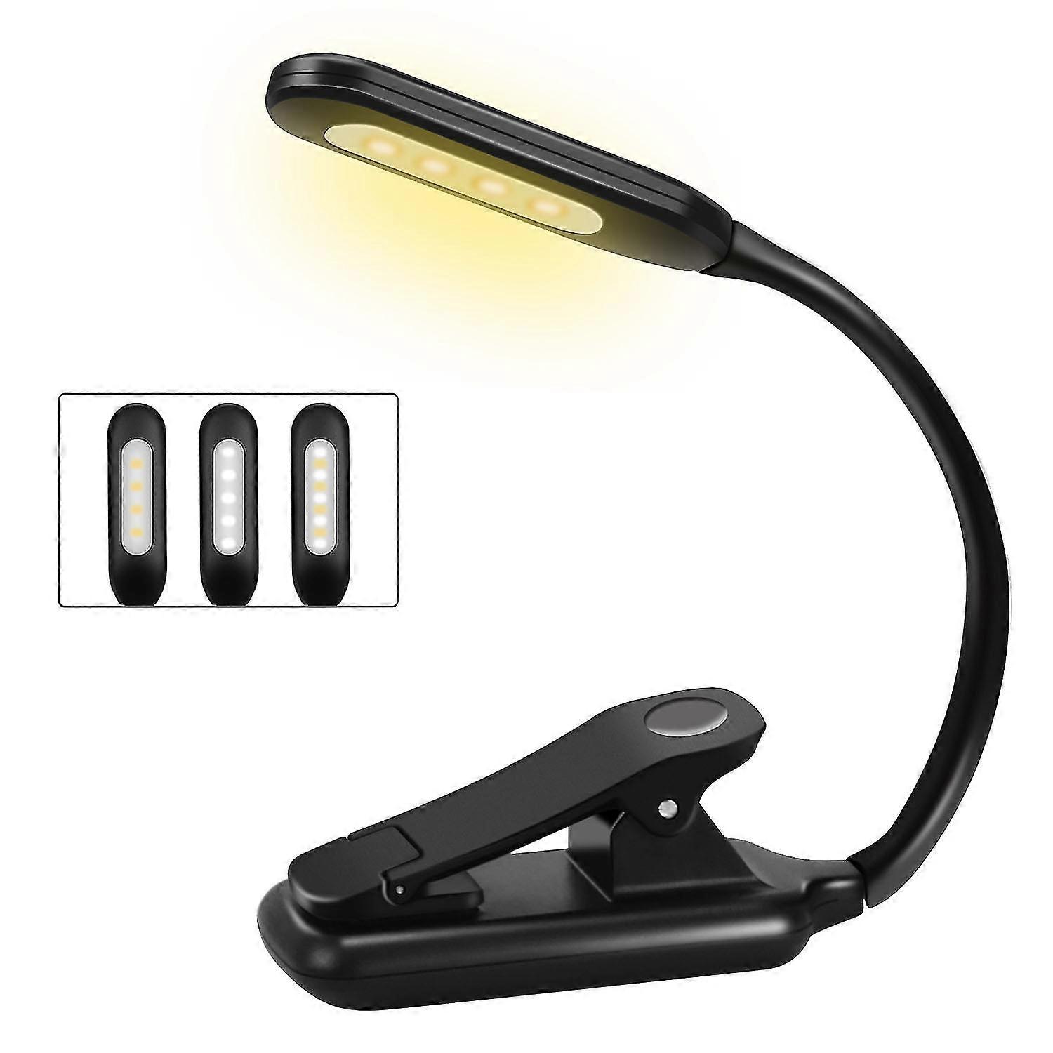 Leselampe, Wiederaufladbare Leselampe, 9-led-buchlampe Zum Lesen Im Bett Mit 3 Helligkeiten, Einfach Ansteckbare Leselampe