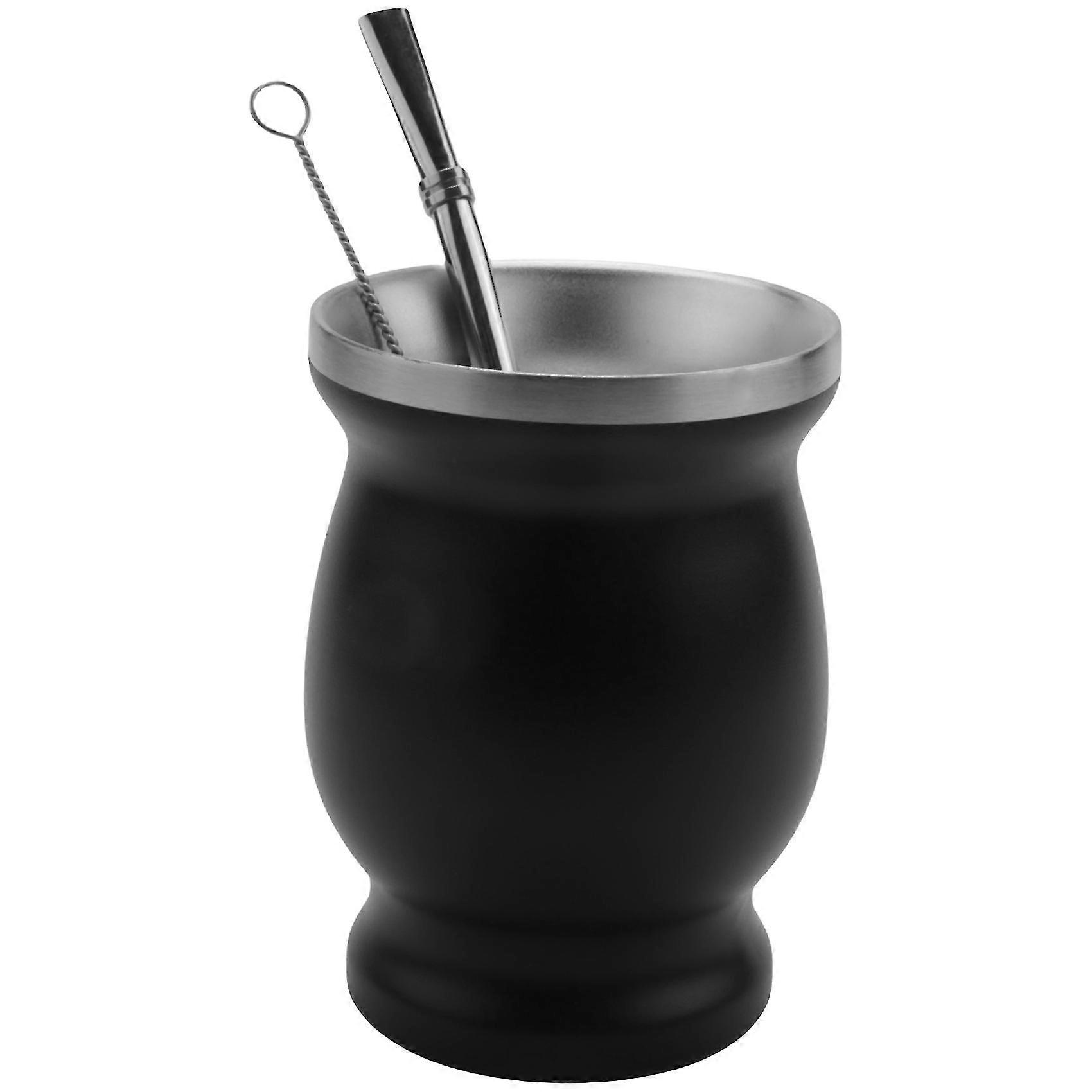 Doppelwandiges Edelstahl-yerba-kürbis-mate-teeset, Kaffee-wasser-mate-teetasse Mit Löffel, Bombilla-strohhalm