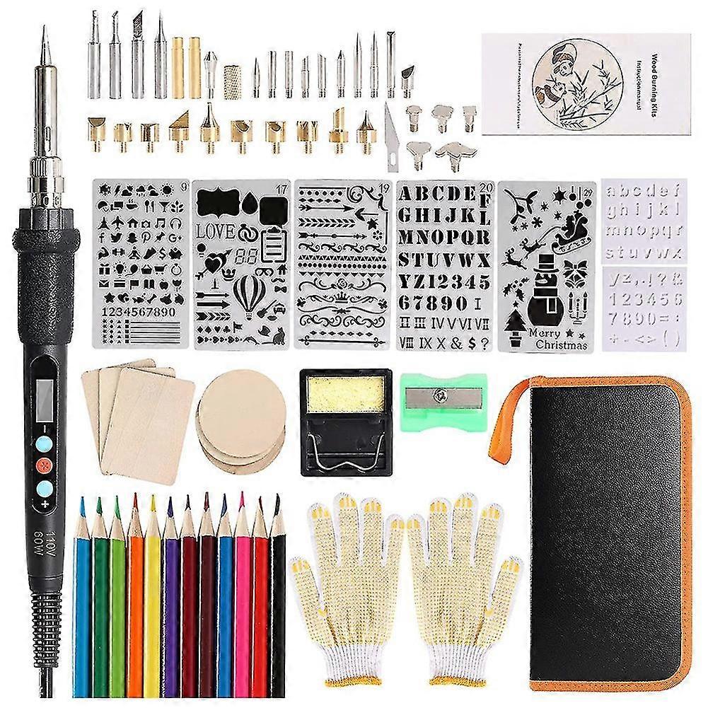 Holzbrenner-set Mit Lcd-digitalanzeige Und Einstellbarer Temperatur Für Die Reliefpyrographie Von Carvin