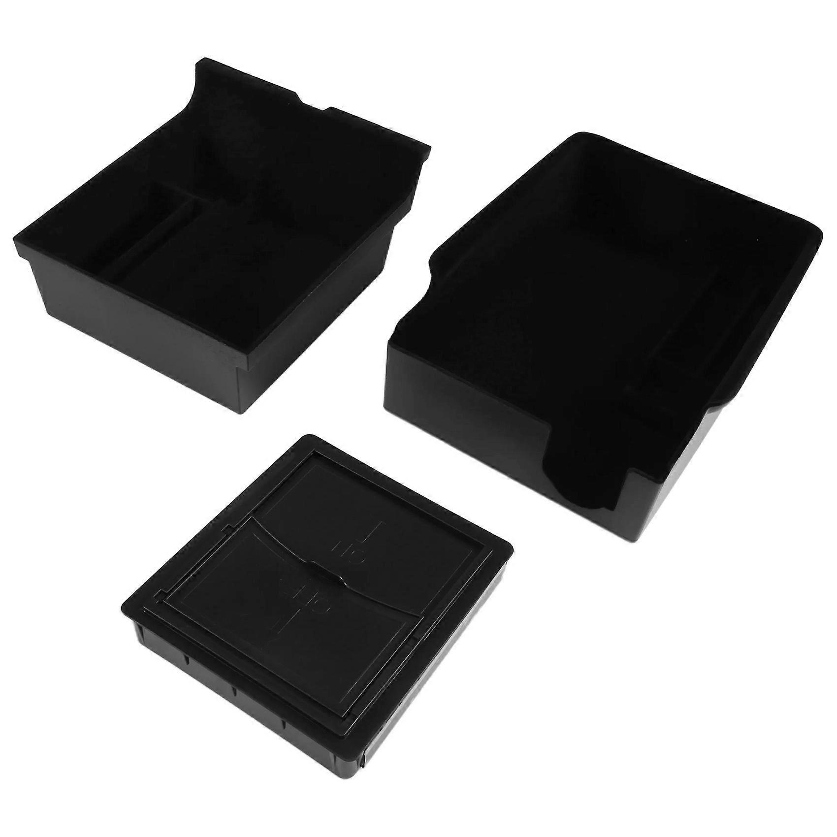 3pcs Mittelkonsole Organizer Fach Passend Für 2021 3/y Armlehne Cubby Schublade Box Zubehör (beflockung)
