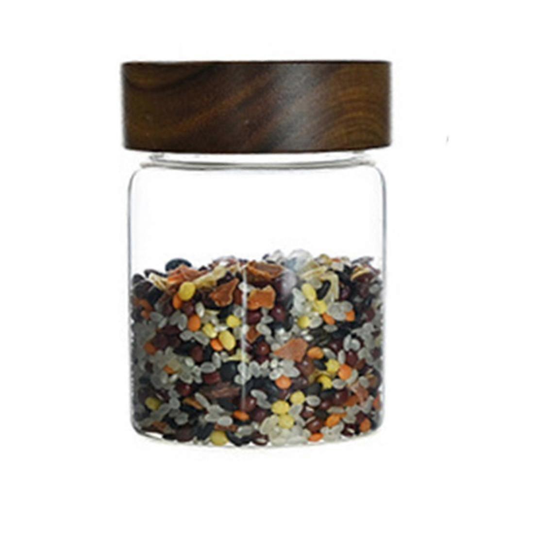 Holzdeckel, Luftdichter Glaskanister, Lebensmittelbehälter, Tee, Kaffeebohnen, Küche, Aufbewahrungsflaschen, Versiegeltes Glas