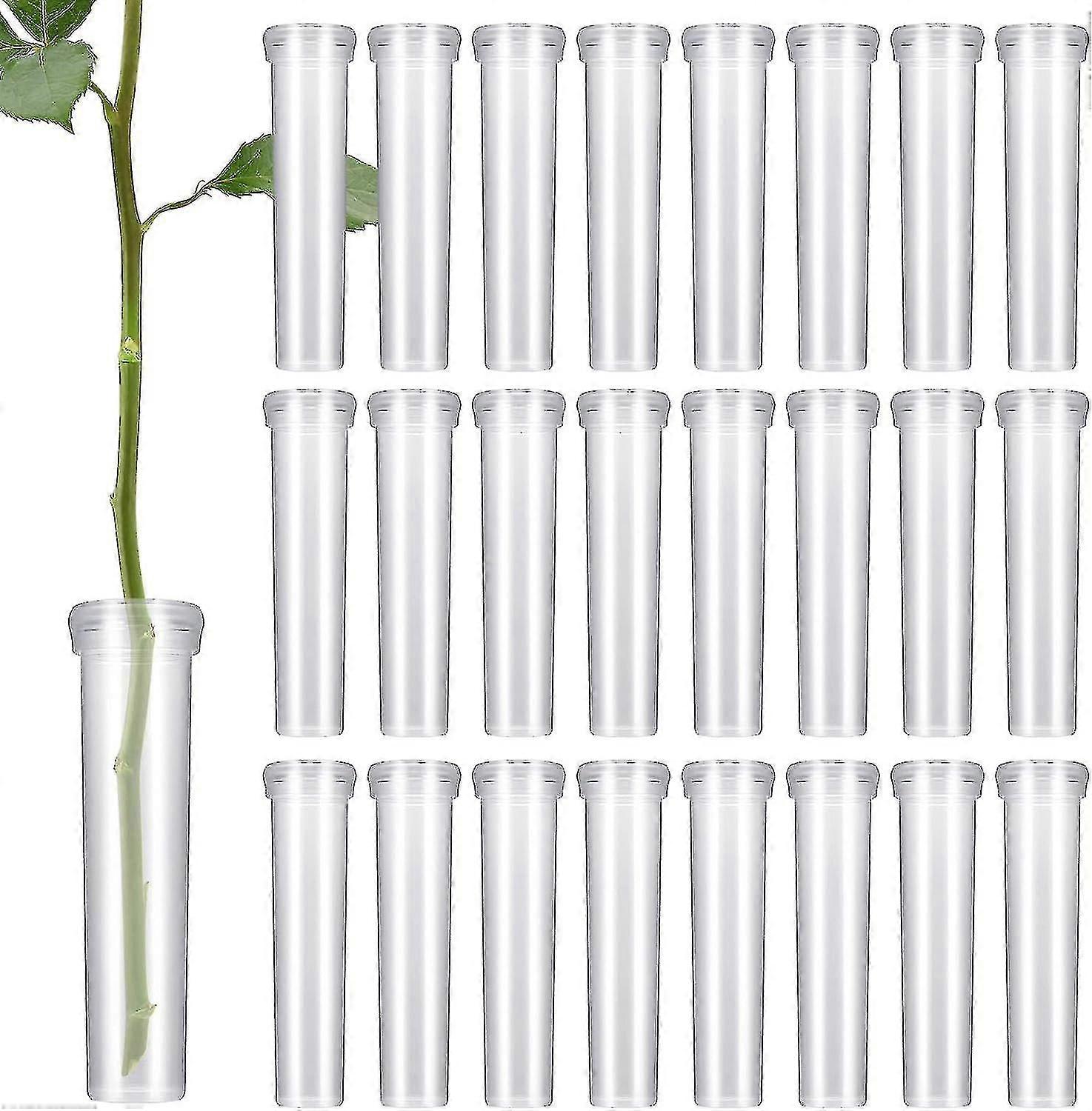 100 Stück Blumenröhrchen, Blumenwasserröhrchen Mit Kappen, Wiederverwendbare Und Langlebige Reagenzgläser Für Blumen, 2,8 Zoll, Transparent