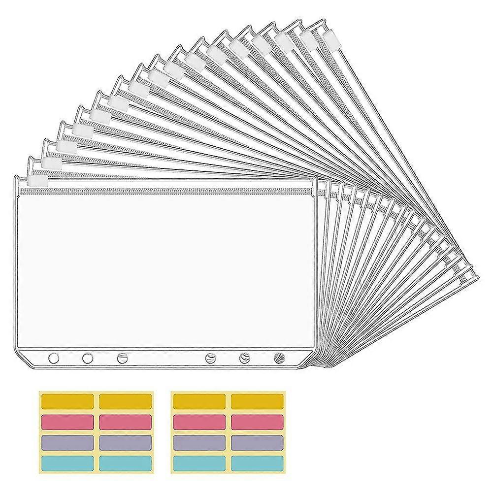 16 Stück A6-bindertaschen, 6 Löcher, Budget-umschläge, Transparente Reißverschluss-ordner, Kompatibel Mit 6 Ringen, Budget-binder-notizbuch