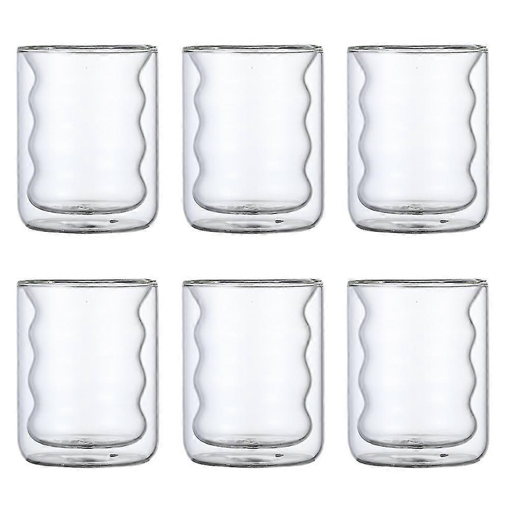 6 Stücke 250 Ml Hohe Borosilikatglas Tasse Transparent Doppel Schicht Tasse Hause Büro Tisch Kinder Wate