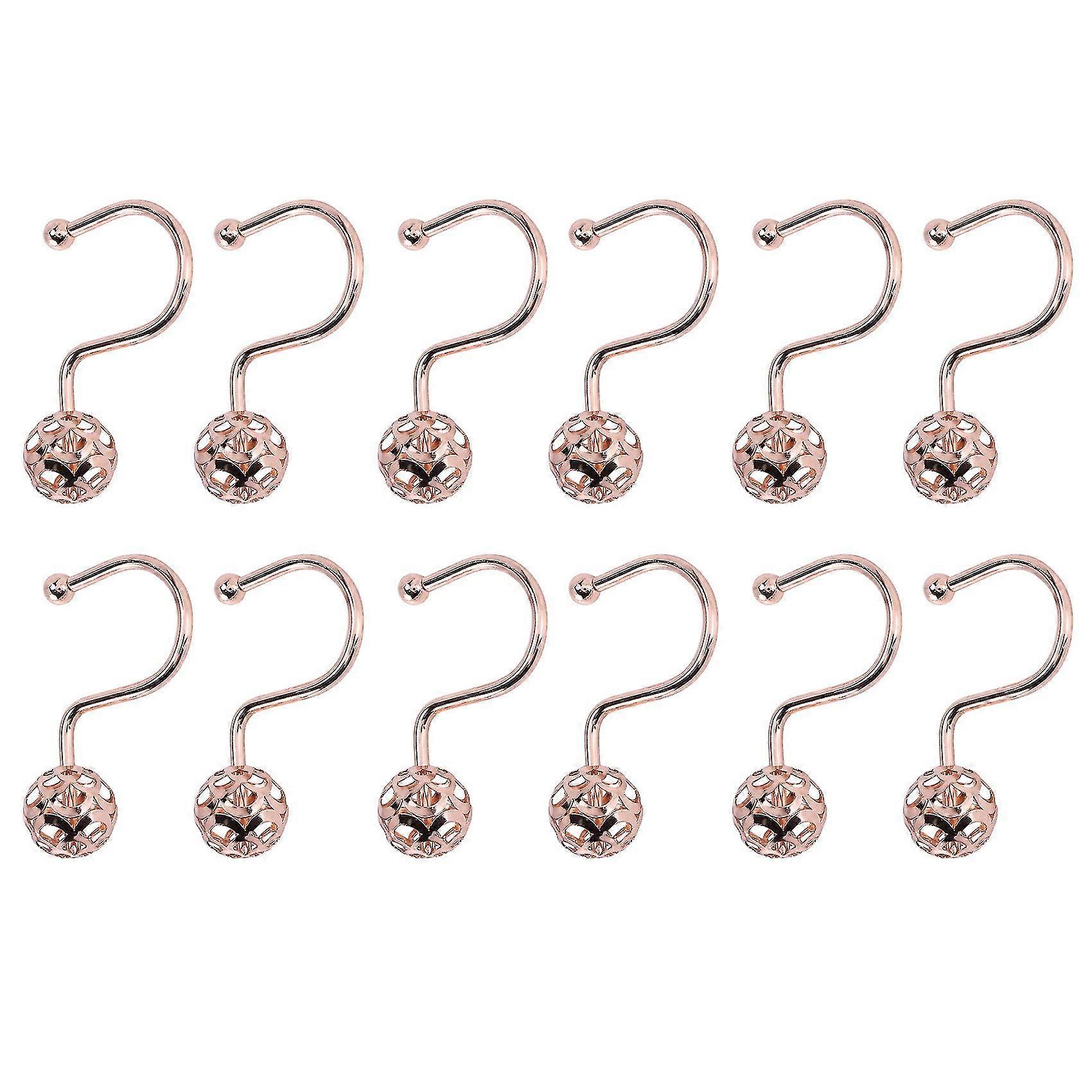 Goldene Duschvorhang-haken-ringe, Set Mit 12 Dekorativen Duschvorhang-haken, Metall-anti-rost-duschhaken