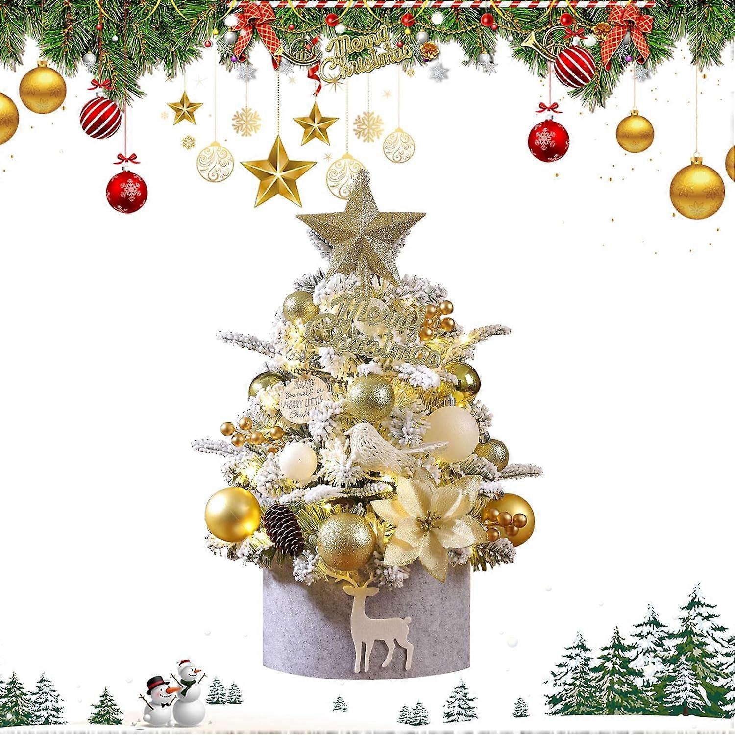 45 Cm Miniatur-weihnachtsbaum, Tischdekoration, Geschenk (gold)