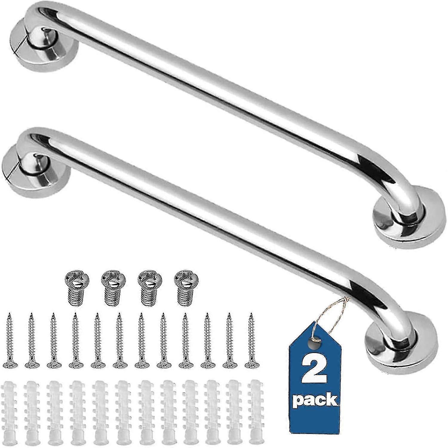 2 Stück Edelstahl-haltegriffe Für Die Dusche, Badezimmer-haltegriff, Duschgriff, Badewannengriff, Sicherheitsstangen Für Duschstuhl, Bank, Haltegriffe, Senioren, Ältere Menschen, H