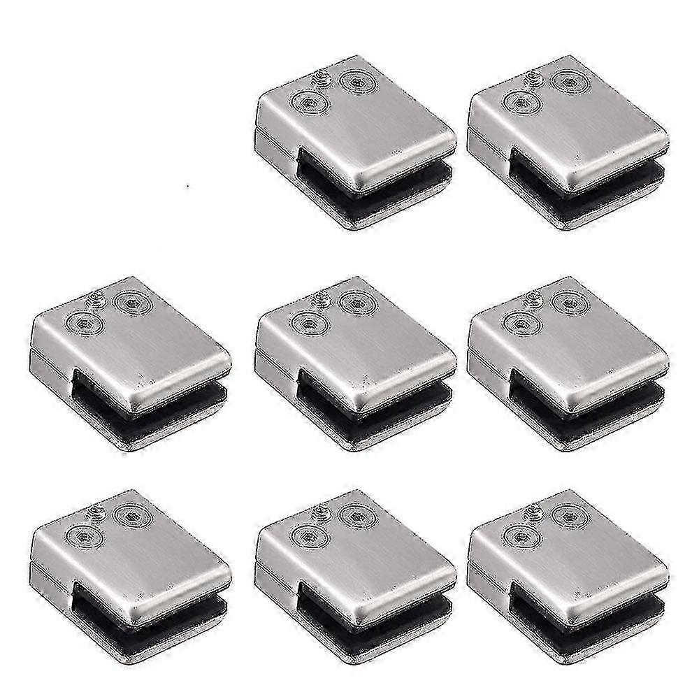 Glasklemme, 8 Stück, Edelstahl, Quadratische Klemme, 6–8 Mm, Glasklemme, Flache Rückseite, Klemmhalter