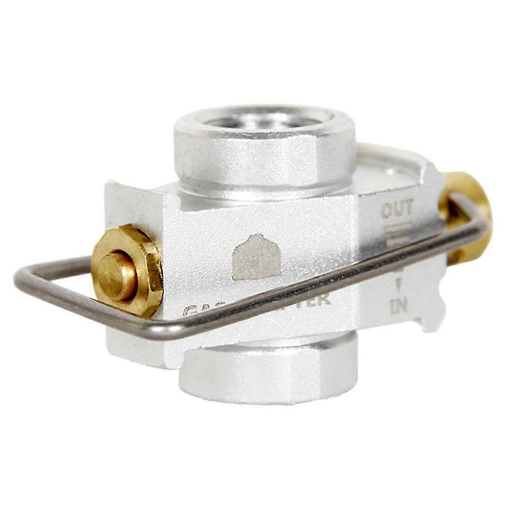 Camping Gas Saver Plus Gas Konverter Shifter Nachfüllen Flachtank Konvertierungsadapter Camping Gas Adapter Ventil, Silber