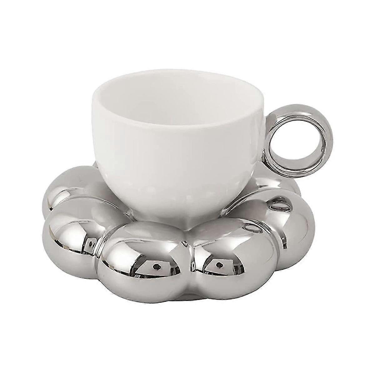 Blumen-untertassen-set, Niedliches Keramik-tassen- Und Untertassen-set Mit Latte-untertasse