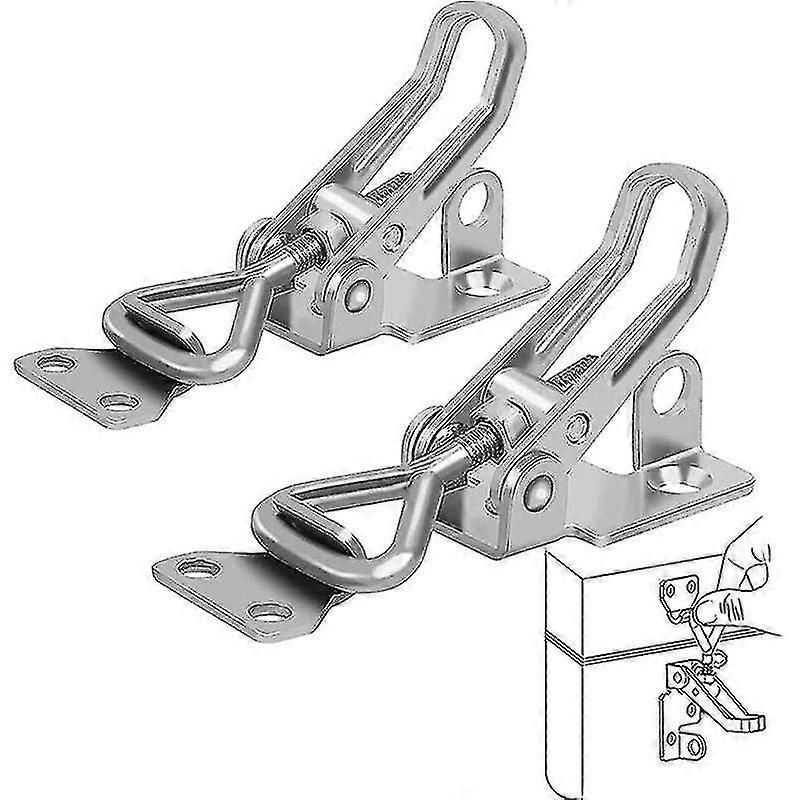 Edelstahl-kippriegel, 2-teiliger Metall-kippriegel, Hebelverschluss, Kein Rost, Starke Befestigung, Kniehebelverschlussklemme, Zum Befestigen Und Festklemmen Des Schranks