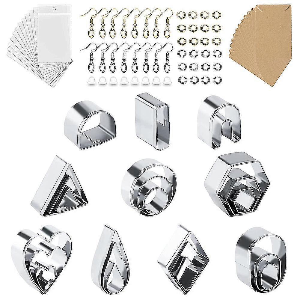 Ausstechformen-set Aus Polymer-ton, Ausstechformen Aus Polymer-ton Mit Ohrringhaken, Biegeringen, Ohrring-verschlüssen Und Ohrsteckern