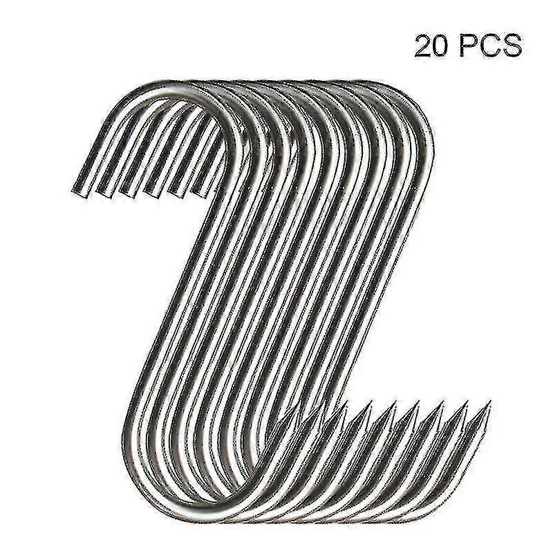 20 Stück Edelstahl-s-haken Mit Spitze, Küchenutensilien, Fleischhaken, Pfannen-kleiderhaken
