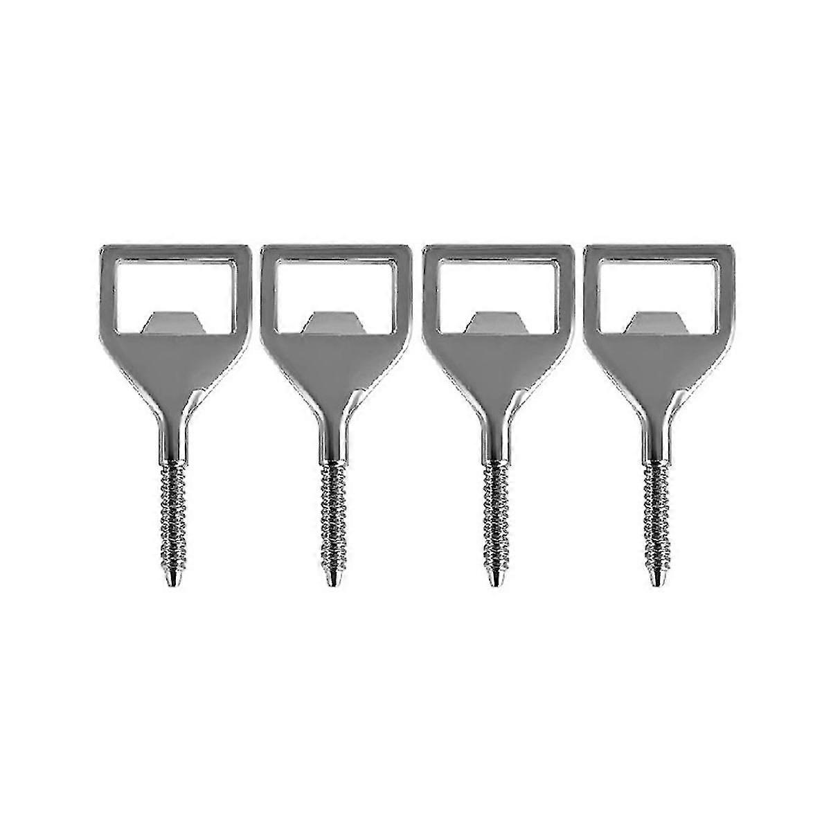 Metall-flaschenöffner-sets, 4 Stück, Edelstahl-rohling-flaschenöffner, Diy, Quadratischer Metall-bieröffner O