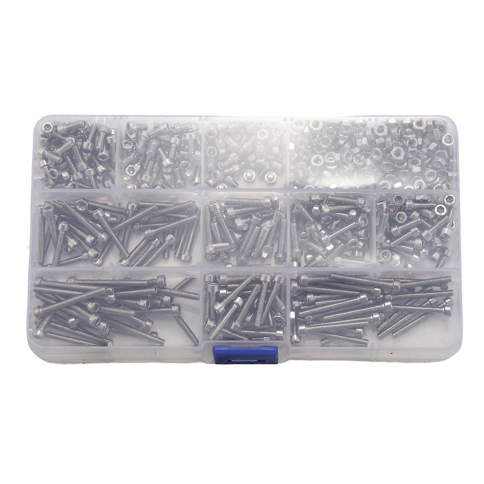 620-teiliges M3-schraubensortiment, Zylinderkopfschrauben, Maschinenschrauben, Sechskantschrauben-hardware-kit, M3-bolzen