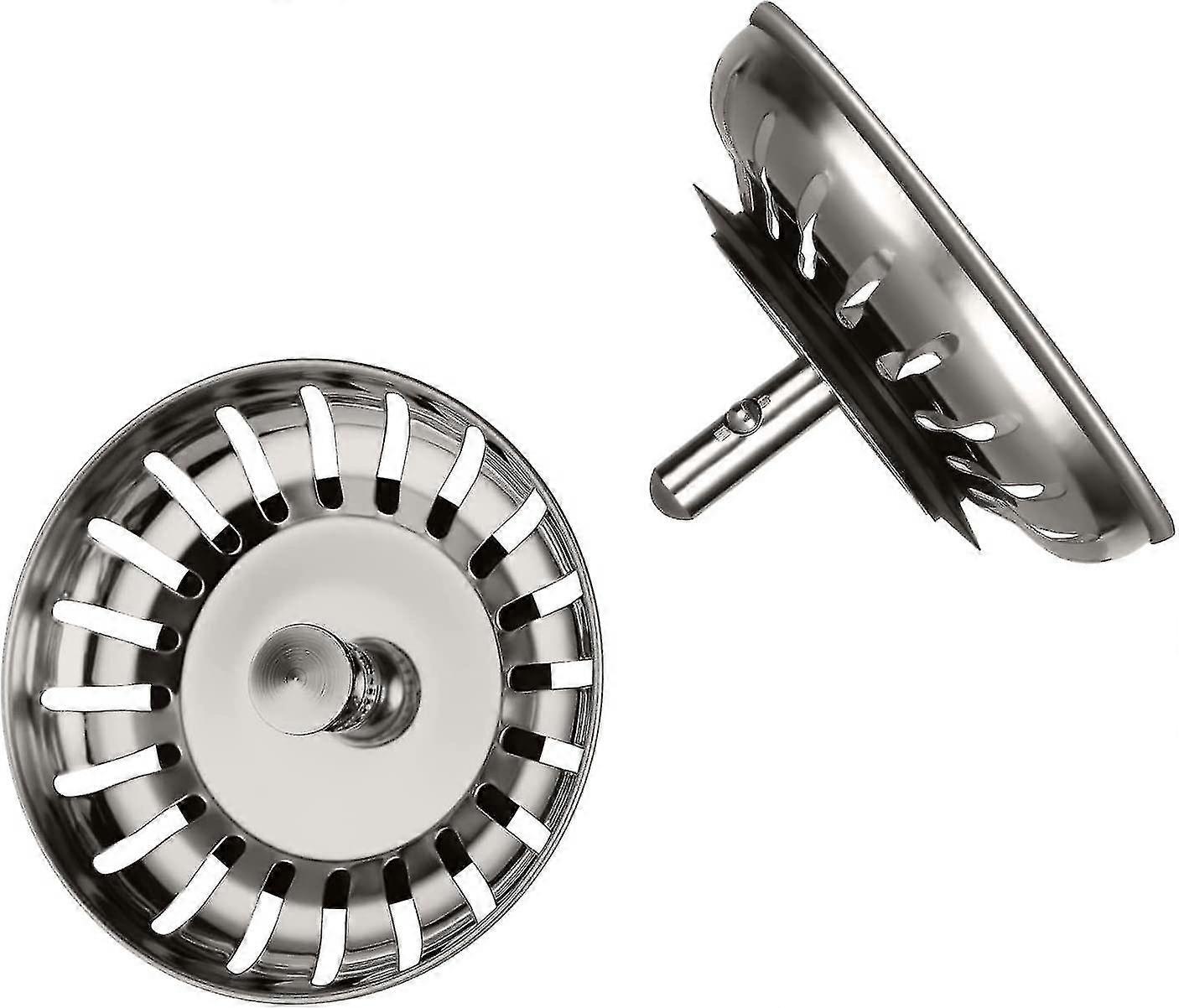 Küchen-abflussfilter 80 Mm, 2 Stück Küchenspülen-stopfen Mit 2 Abfluss-haarfängern, Universeller Abflussfilter Aus 304 Edelstahl, Verdickt Für Küche, Bo
