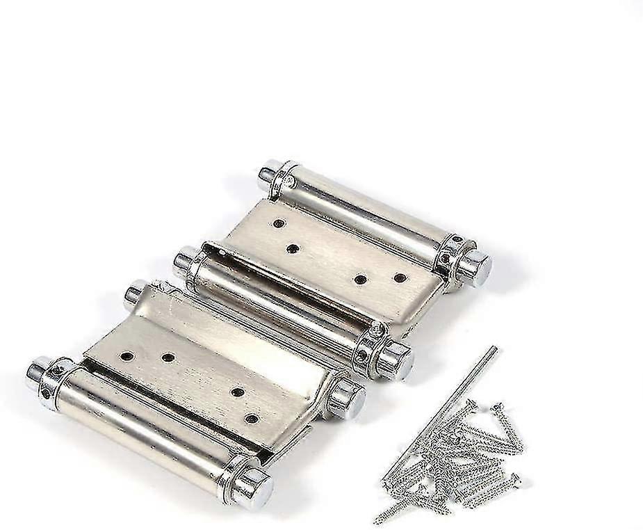 3-zoll-edelstahl-doppelwirkungs-federtürscharnier Für Saloon Cafe Door Shop Swing - Silber, 2 Stück