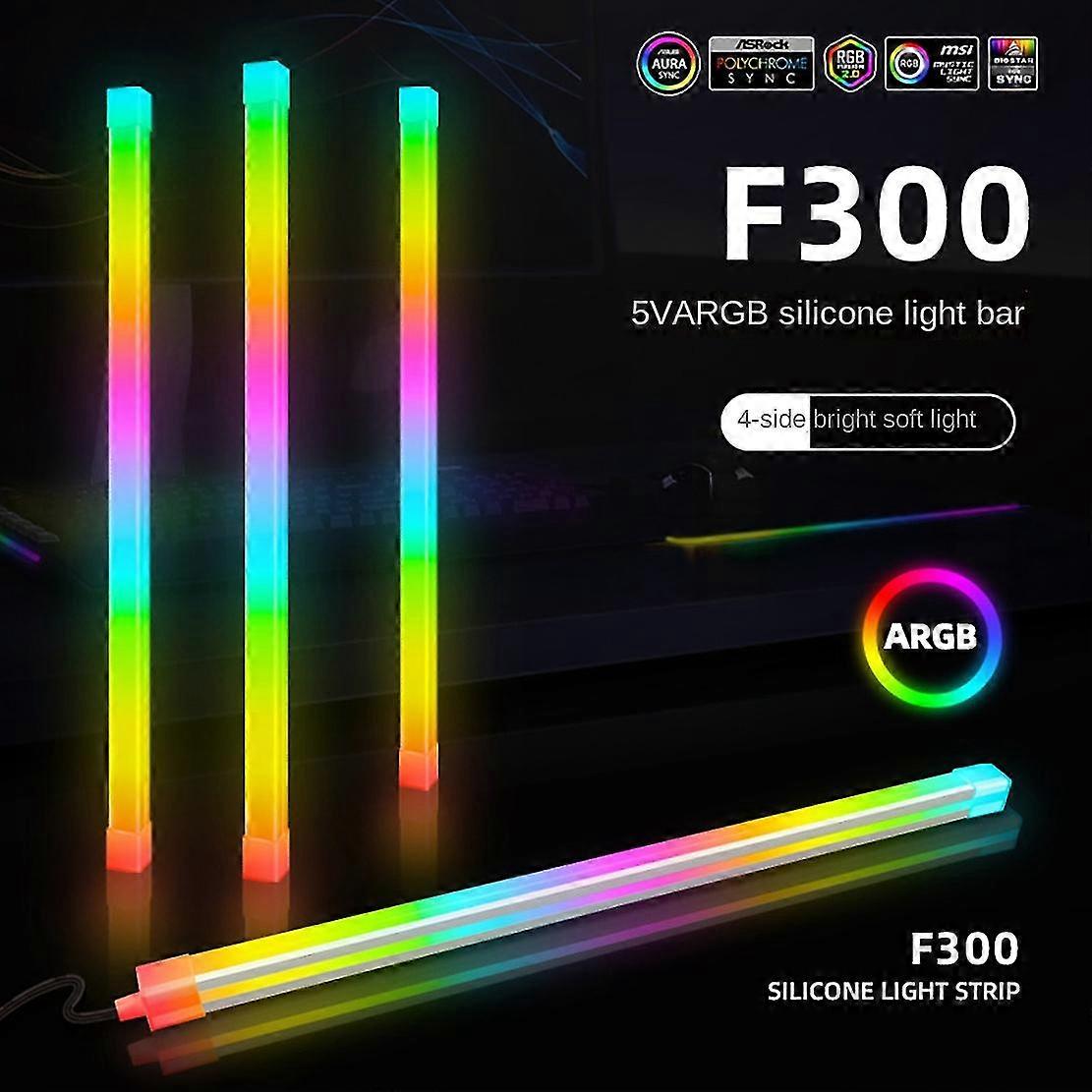 F300-chassis-lichtleiste, 91 Cm, 2+4-polig, 5 V Argb, Desktop-computer-chassis, Umgebungslicht, Dekorative Led-l
