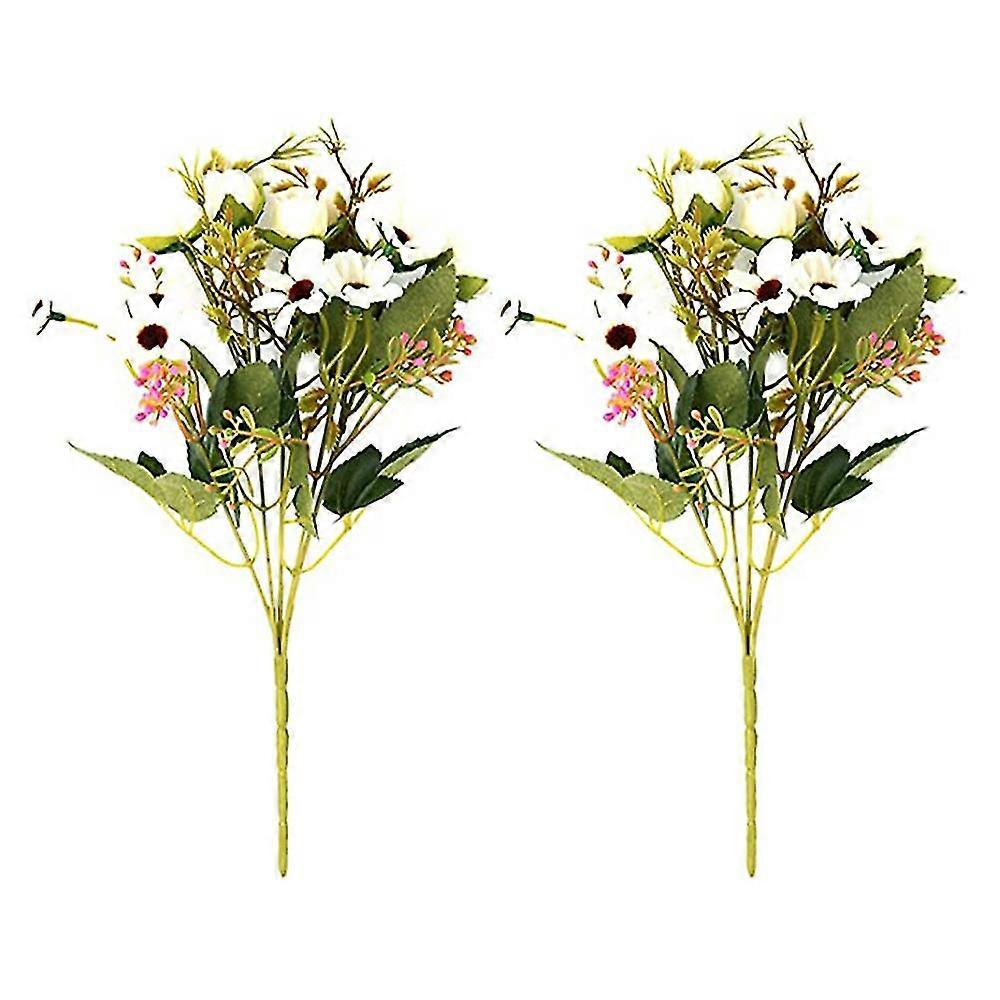 Künstlicher Blumen-hochzeitsstrauß, Heimdekoration, Simulationsblumenstrauß (weiß)