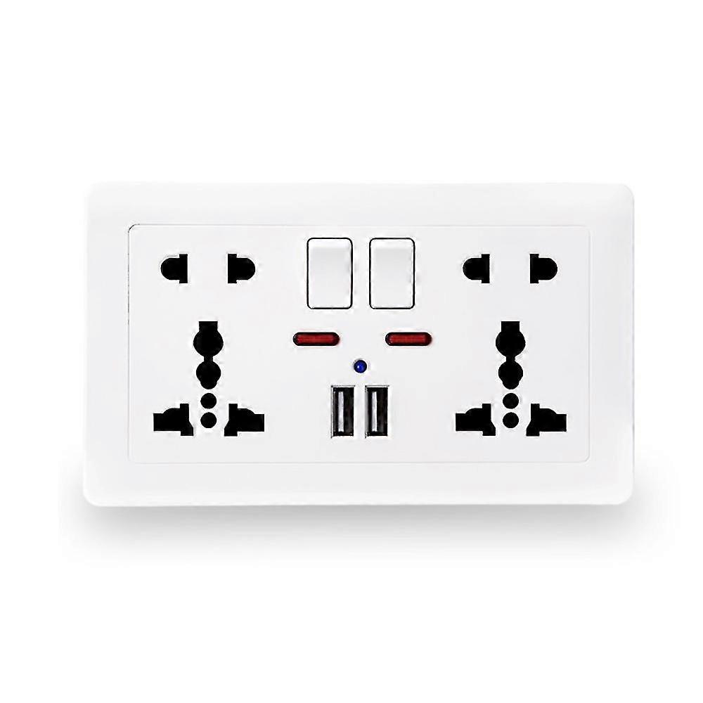 Standard-usb-buchse, Integriertes Panel, 2,1-a-usb-anschluss, Ac110–250 V, 5-loch-wandsteckdose, Uk-stecker