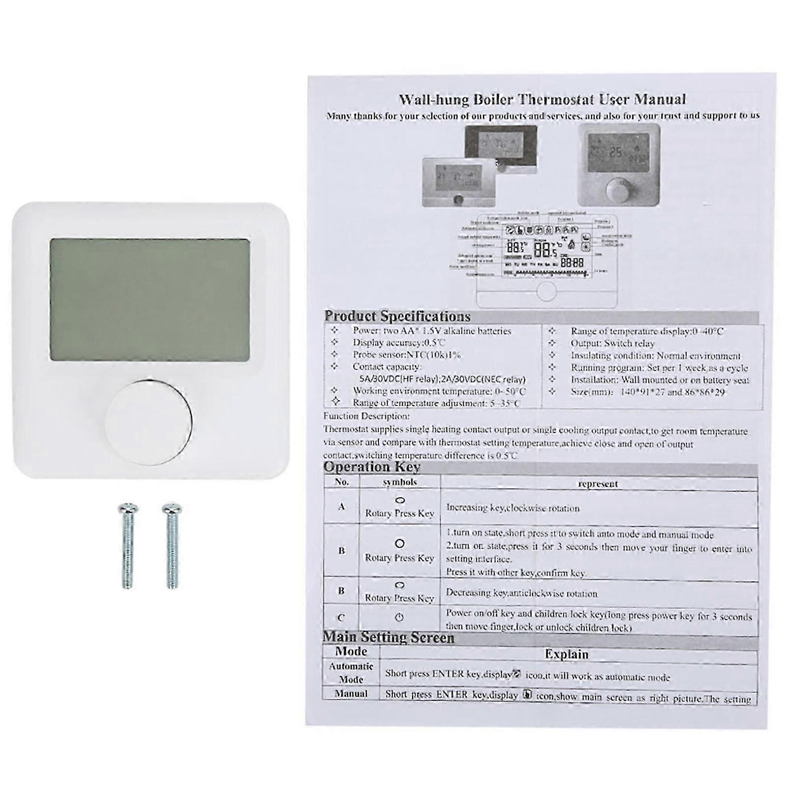 Hyo6bw Digitales Lcd-display, Heizungsthermostat, Programmierbarer Thermostat-temperaturregler