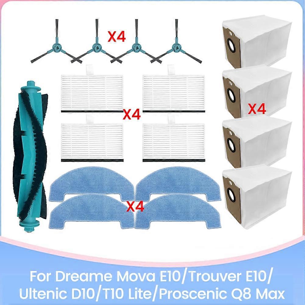 Ersatzteile Für Dreame Mova E10/trouver E10 Ultenic D10/t10 Lite Proscenic Q8 Max Staubsauger: Bürste, Hepa-filter, Staubbeutel.