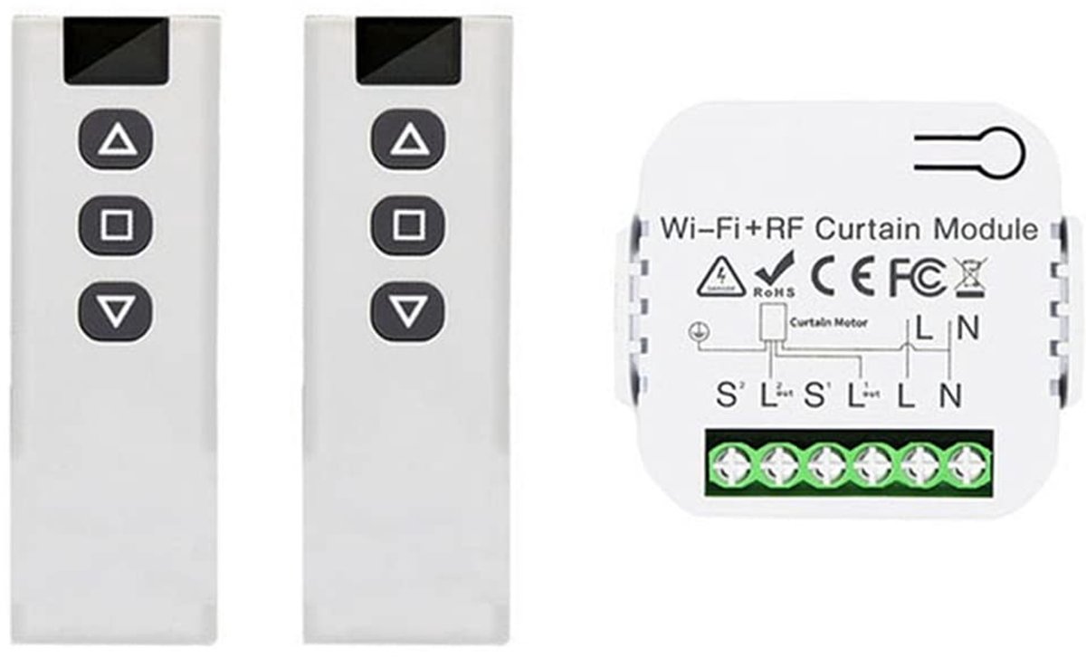 Oimg Drahtloser Smart-rollladen-controller - Mit 2 Funkfernbedienungen (433 Mhz) - Kompatibel Mit Google Home/alexa-app Und Manueller Steuerung - Wlan-funkfernbedienung (433 Mhz) - Geeignet Für Ele...