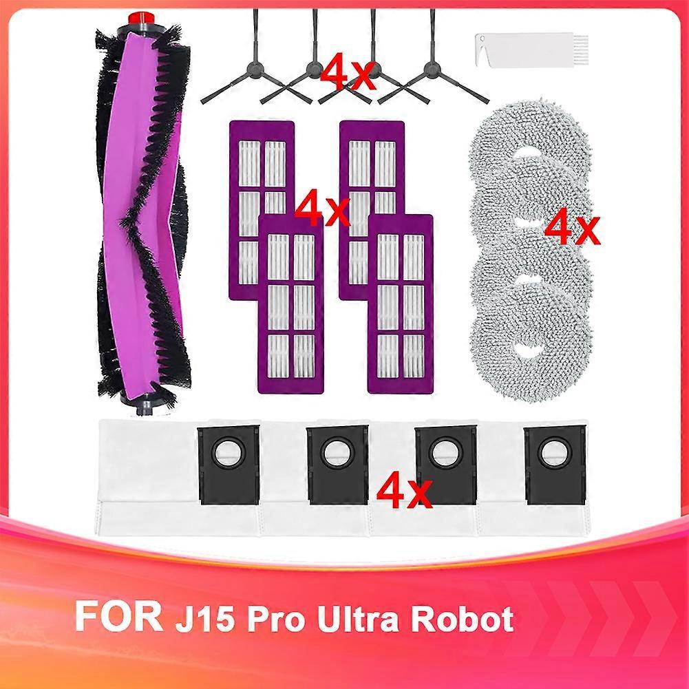 18 Ersatzteile Für Den Eureka J15 Pro Ultra Roboterstaubsauger: Hauptbürste, Seitenbürsten Und Hepa-filter.