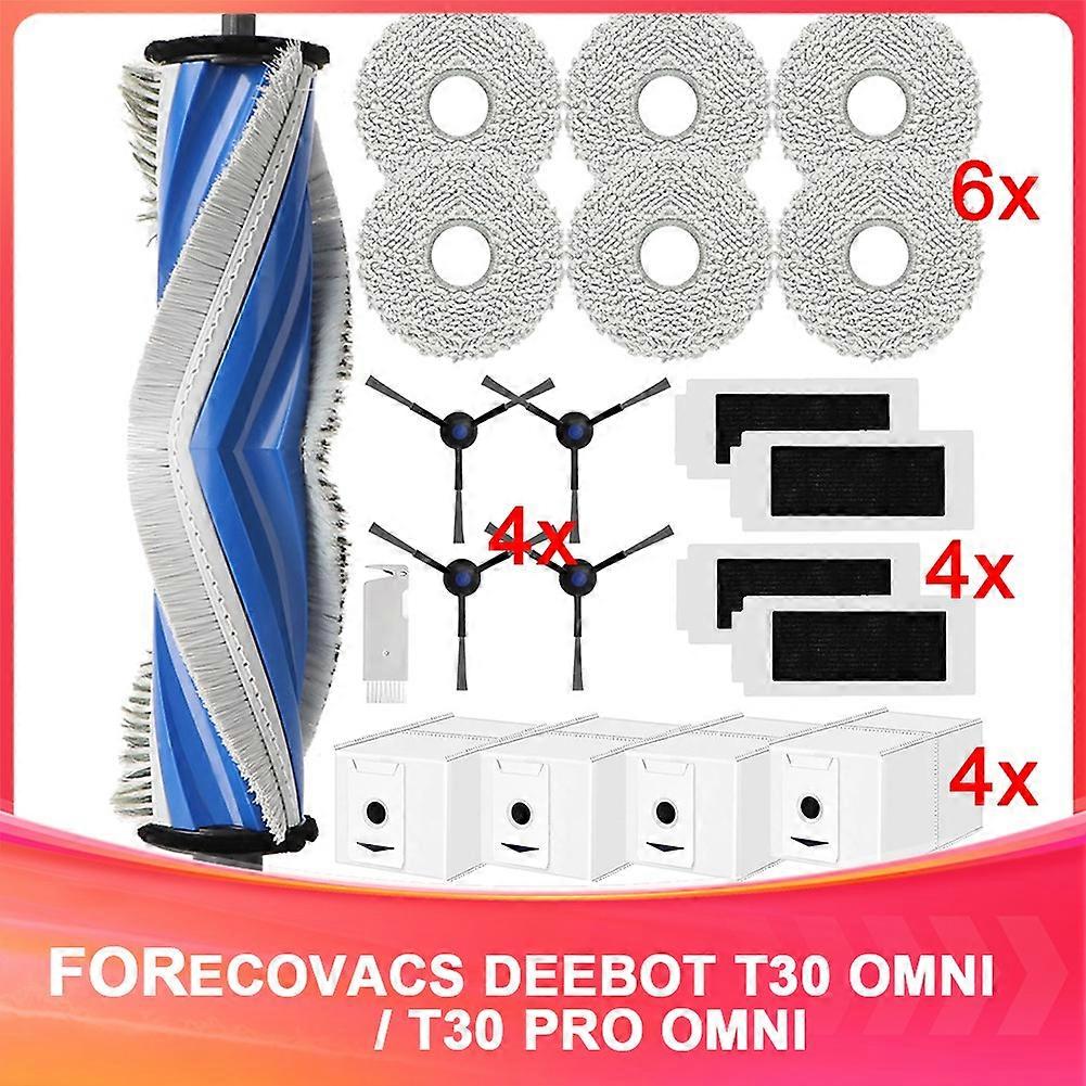 Zubehör Für Ecovacs Deebot T30 Omni / T30 Pro Omni Roboterstaubsauger: Ersatzset Mit Hauptbürste Und Staubbeuteln.
