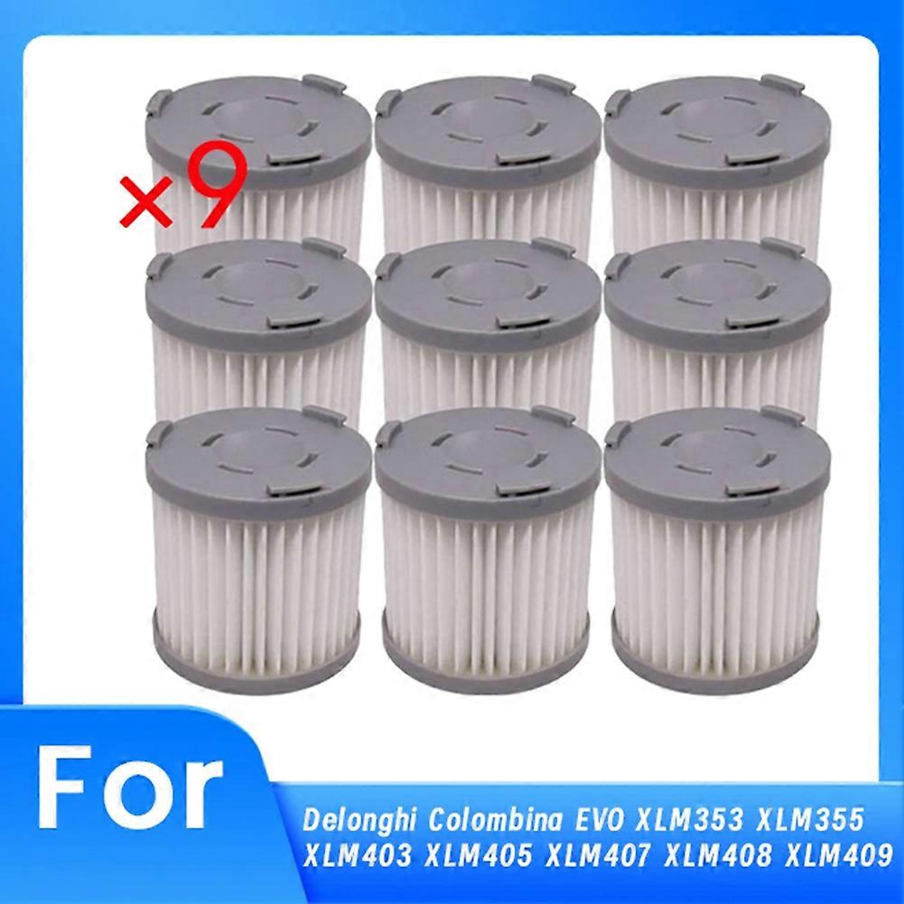 Ersatzset Mit 9 Hepa-filtern Für Delonghi Colombina Evo Xlm353, Xlm355, Xlm403, Xlm405, Xlm407, Xlm408 Und Xlm409 Staubsauger