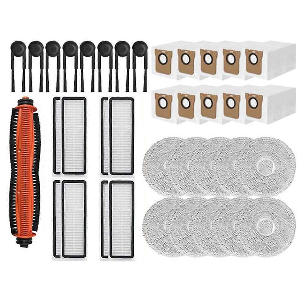 Packung Mit 37 Teilen, Kompatibel Mit Xiaomi Mijia M40s Ov31cn Staubsauger: Hauptbürste, Seitenbürste, Hepa-filter, Reinigungstuch Und Staubbeutel.