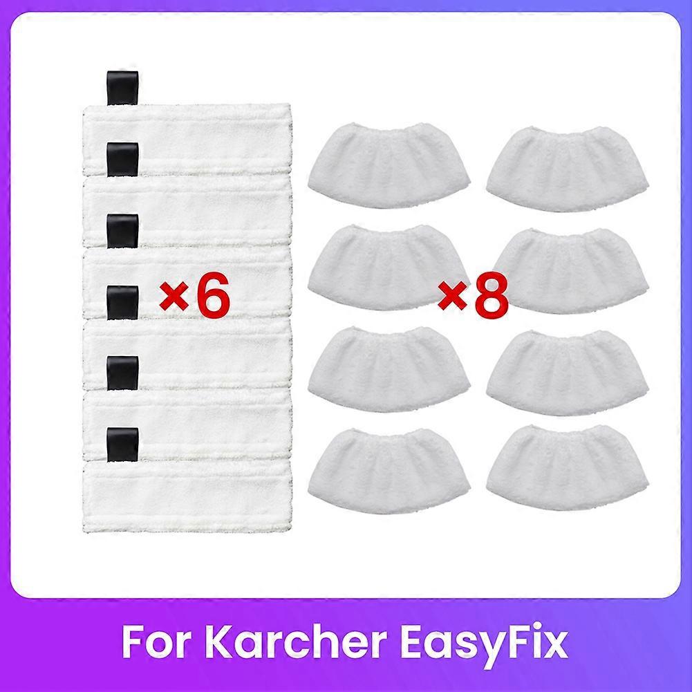 Set Mit 14 Mikrofaser-reinigungstüchern Für Kärcher Easyfix Dampfreiniger Und Staubsauger.