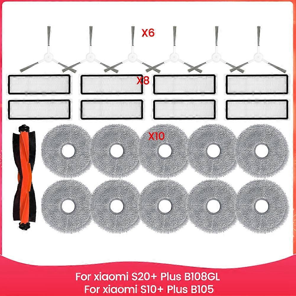 Kompatibel Mit Xiaomi Robot Vacuum S20+ Plus B108gl / S10+ Plus B105 Teile Hauptwalze Seitenbürste Hepa-filter Mopptuch Zubehör