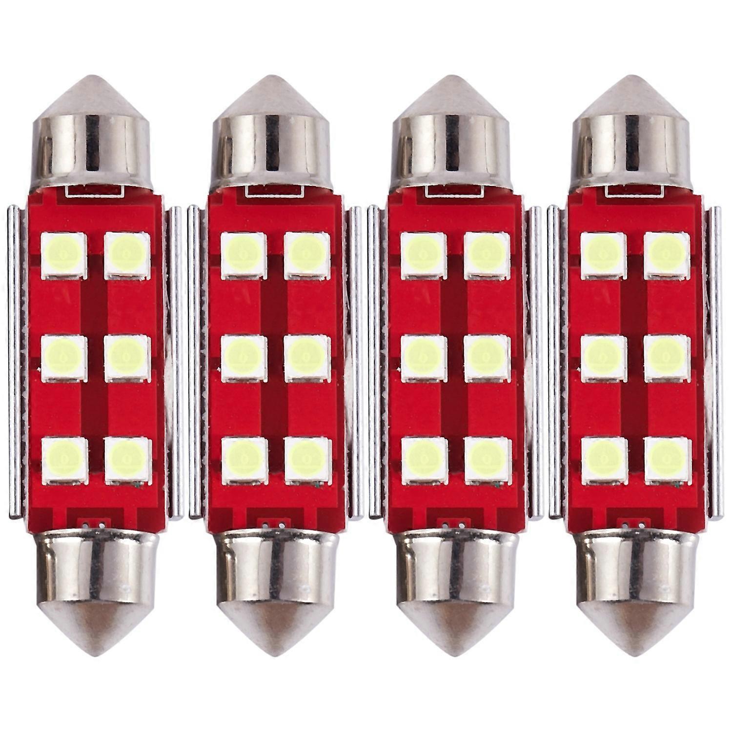 Superhelle Canbus-fehlerfreie 6-smd-3030-chipsätze, 41 Mm, 211–2, 212–2, 569, 578, Weiße Xenon-led-lampen Für Kartenkuppel-kennzeichenbeleuchtungslampen (4 Stück)