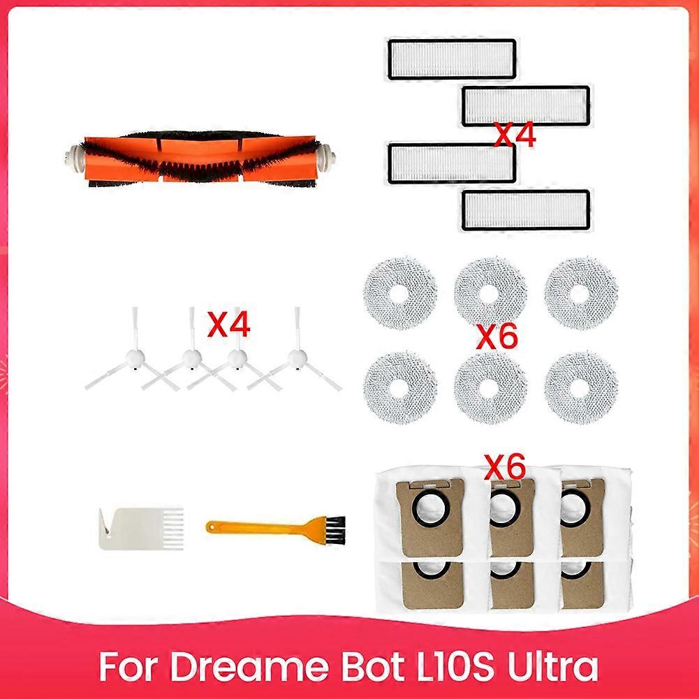 Ersatzteile Für Den Dreame Bot L10s Ultra Roboterstaubsauger: Hauptbürste, Hepa-filter, Reinigungstuch Und Staubbeutel.