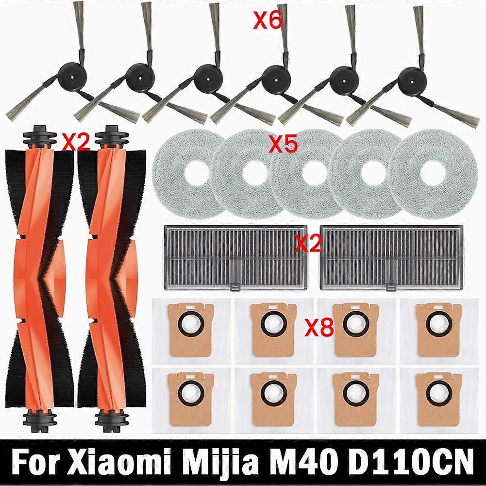 Mit Dem Roboterstaubsauger Xiaomi Mijia M40 D110cn Kompatible Ersatzteile: Hauptbürste, Hepa-filter, Reinigungstuch Und Staubbeutel.