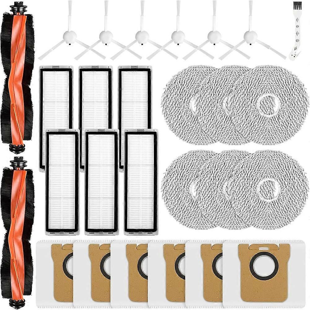 Zubehörset Kompatibel Mit Xiaomi X20+ / X10 Plus Roboterstaubsauger: Hauptbürsten, Staubbeutel, Filter, Seitenbürsten, Reinigungstücher.