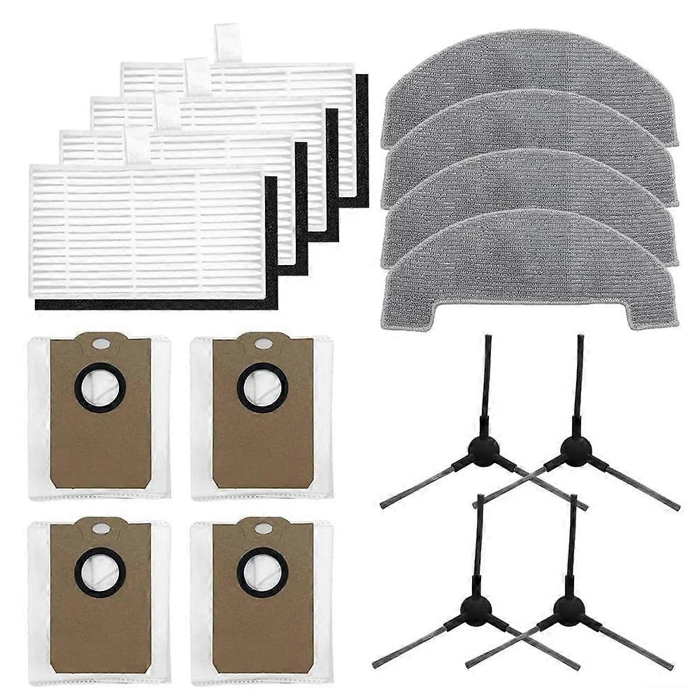 16 Ersatzteile Für Monsga Ms1 Max Roboterstaubsauger: Filter, Seitenbürsten, Reinigungstuch Und Staubbeutel.